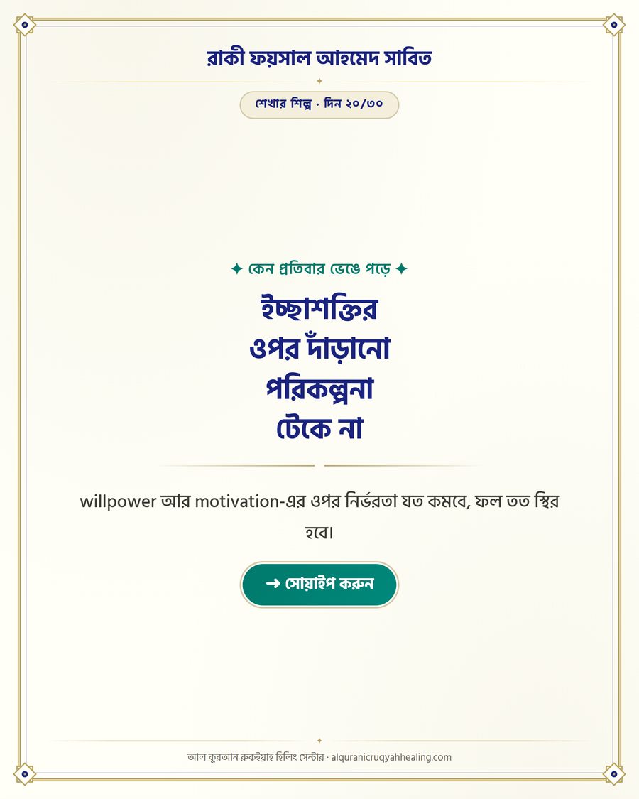 ইচ্ছাশক্তির ওপর দাঁড়ানো পরিকল্পনা টেকে না