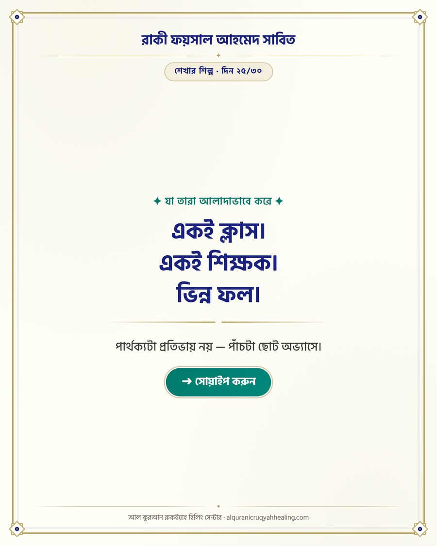 একই ক্লাস। একই শিক্ষক। ভিন্ন ফল।
